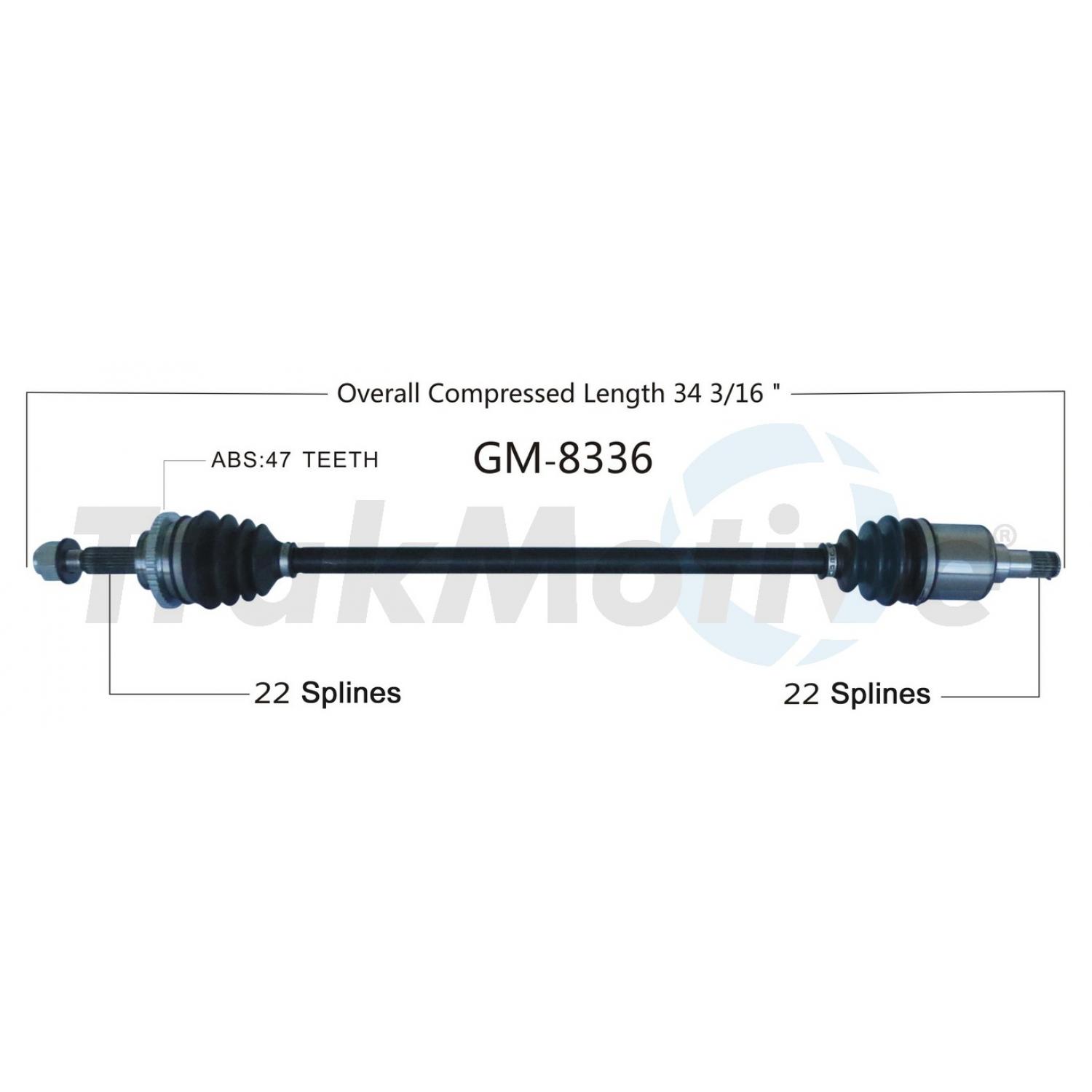 TrakMotive GM8336 CV Axle Shaft product image 1 of 3