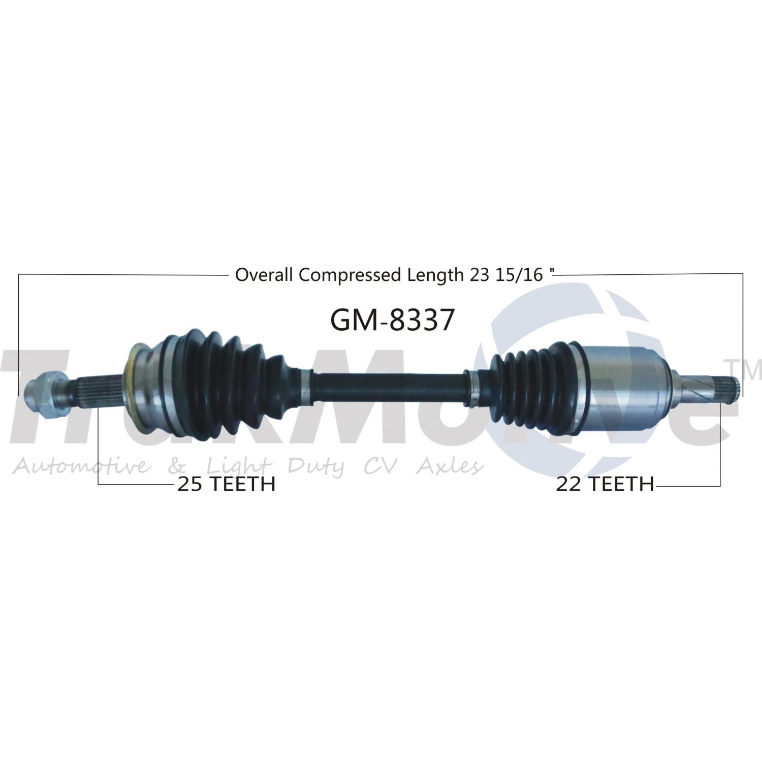 TrakMotive GM8337 - CV Axle Shaft TrakMotive GM8337 CV Axle Shaft product image 1 of 3
