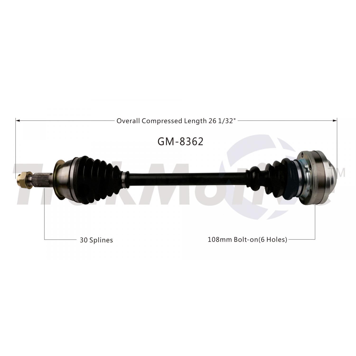 TrakMotive GM8362 - CV Axle Shaft TrakMotive GM8362 CV Axle Shaft product image 1 of 3