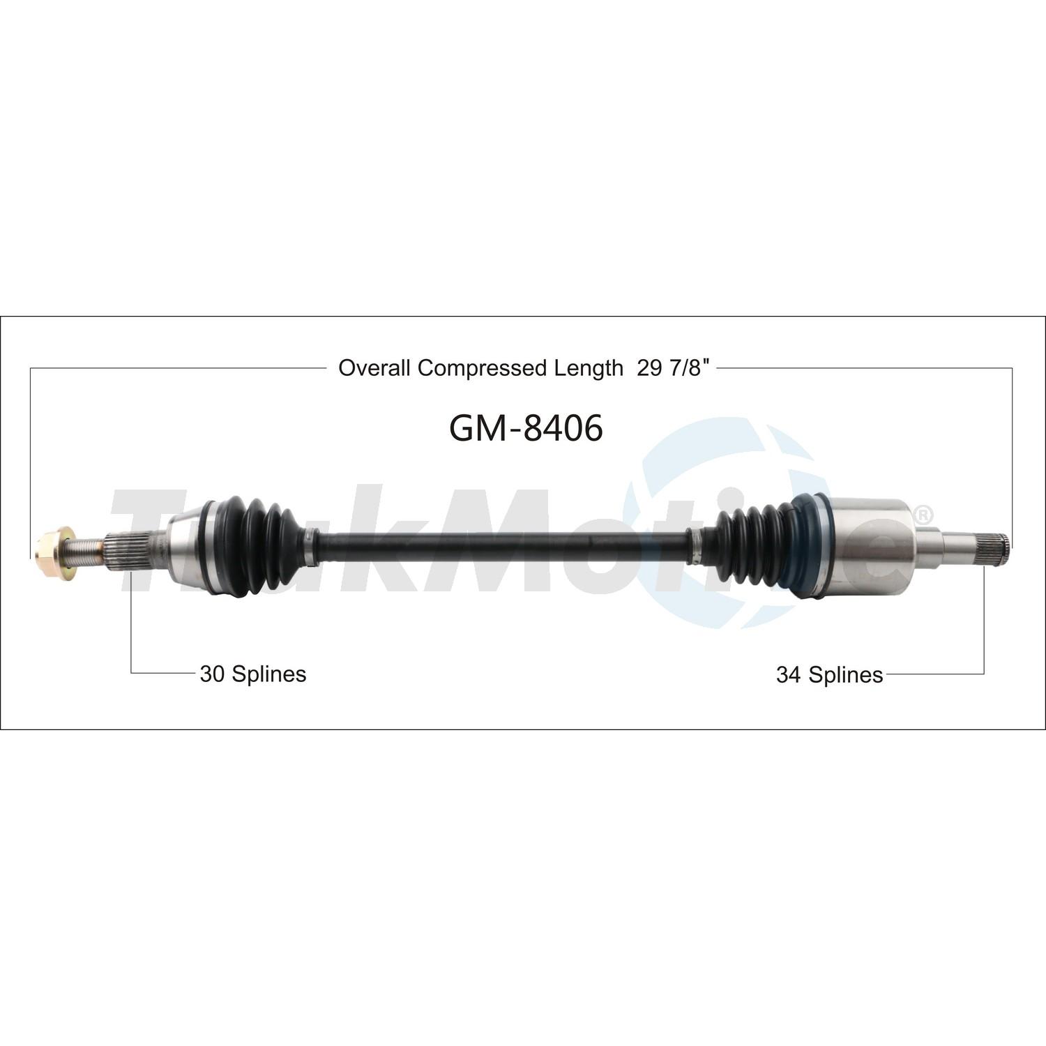 TrakMotive GM8406 - CV Axle Shaft TrakMotive GM8406 CV Axle Shaft product image 1 of 3