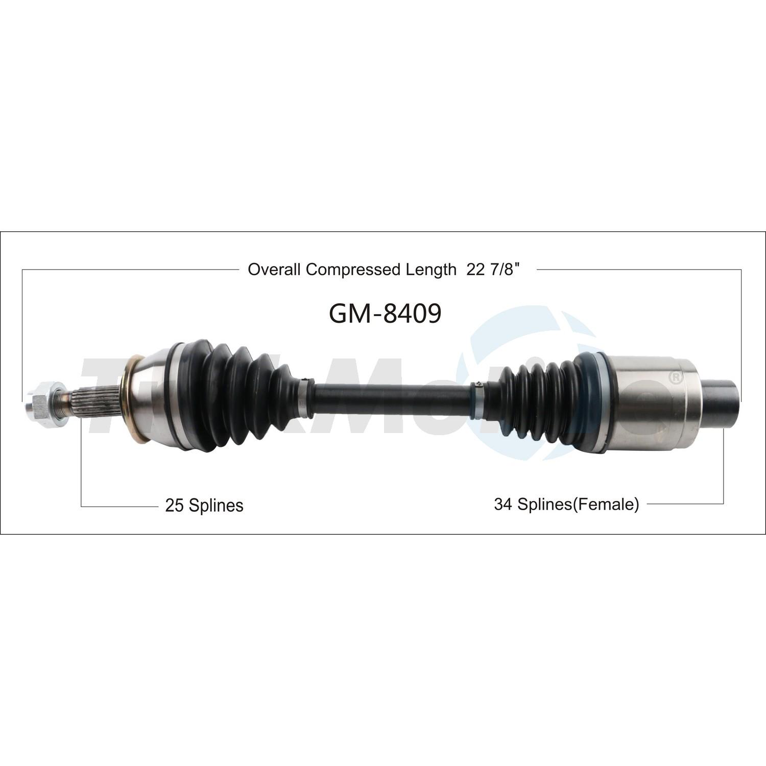 TrakMotive GM8409 CV Axle Shaft product image 1 of 3