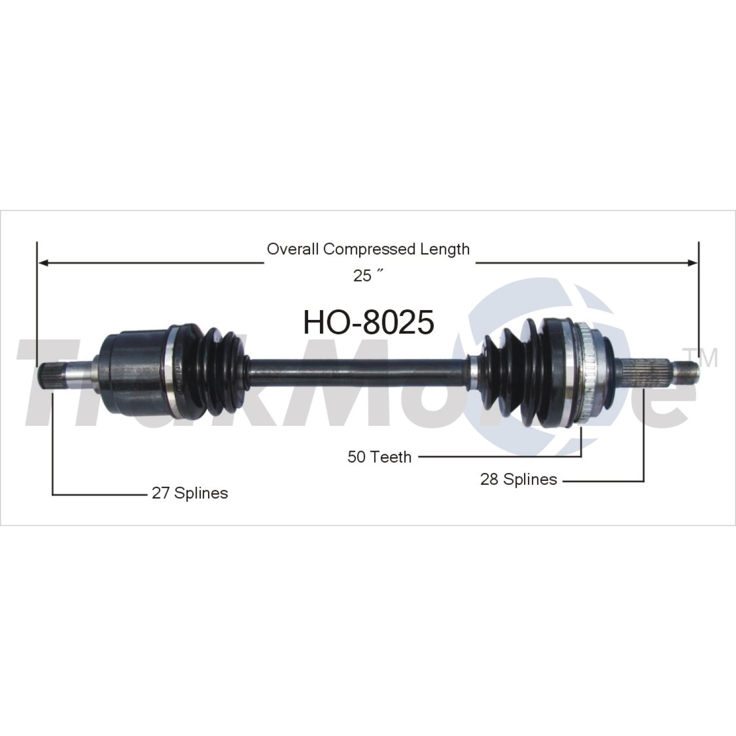 TrakMotive HO8025 - CV Axle Shaft TrakMotive HO8025 CV Axle Shaft product image 1 of 3