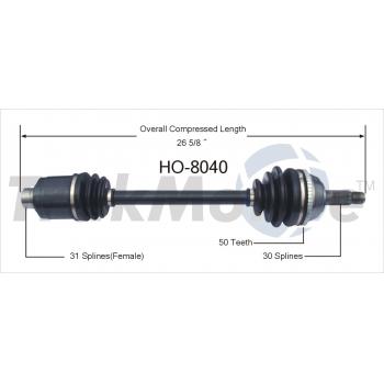 TrakMotive HO8040 CV Axle Shaft product image 1 of 3