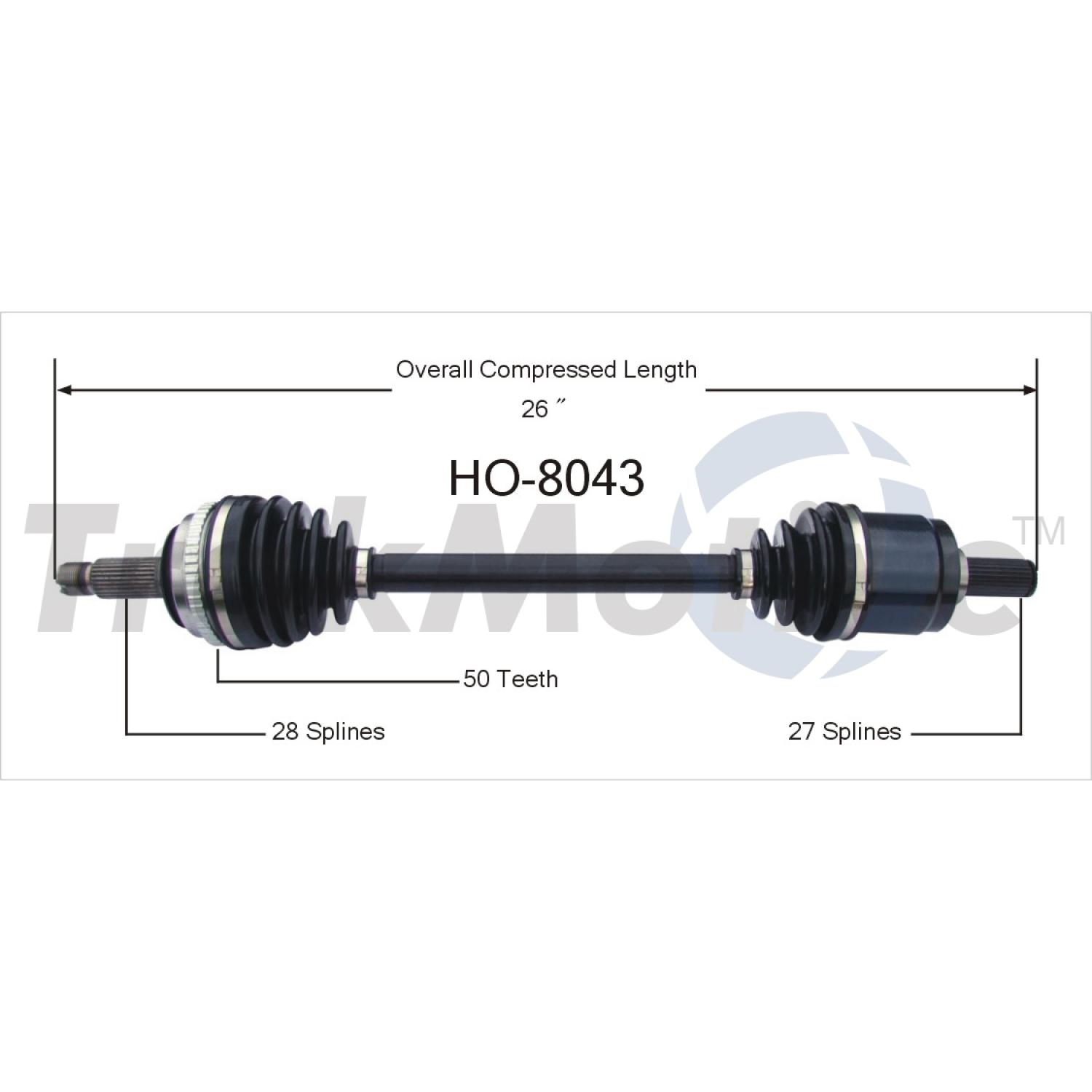 TrakMotive HO8043 - CV Axle Shaft TrakMotive HO8043 CV Axle Shaft product image 1 of 3