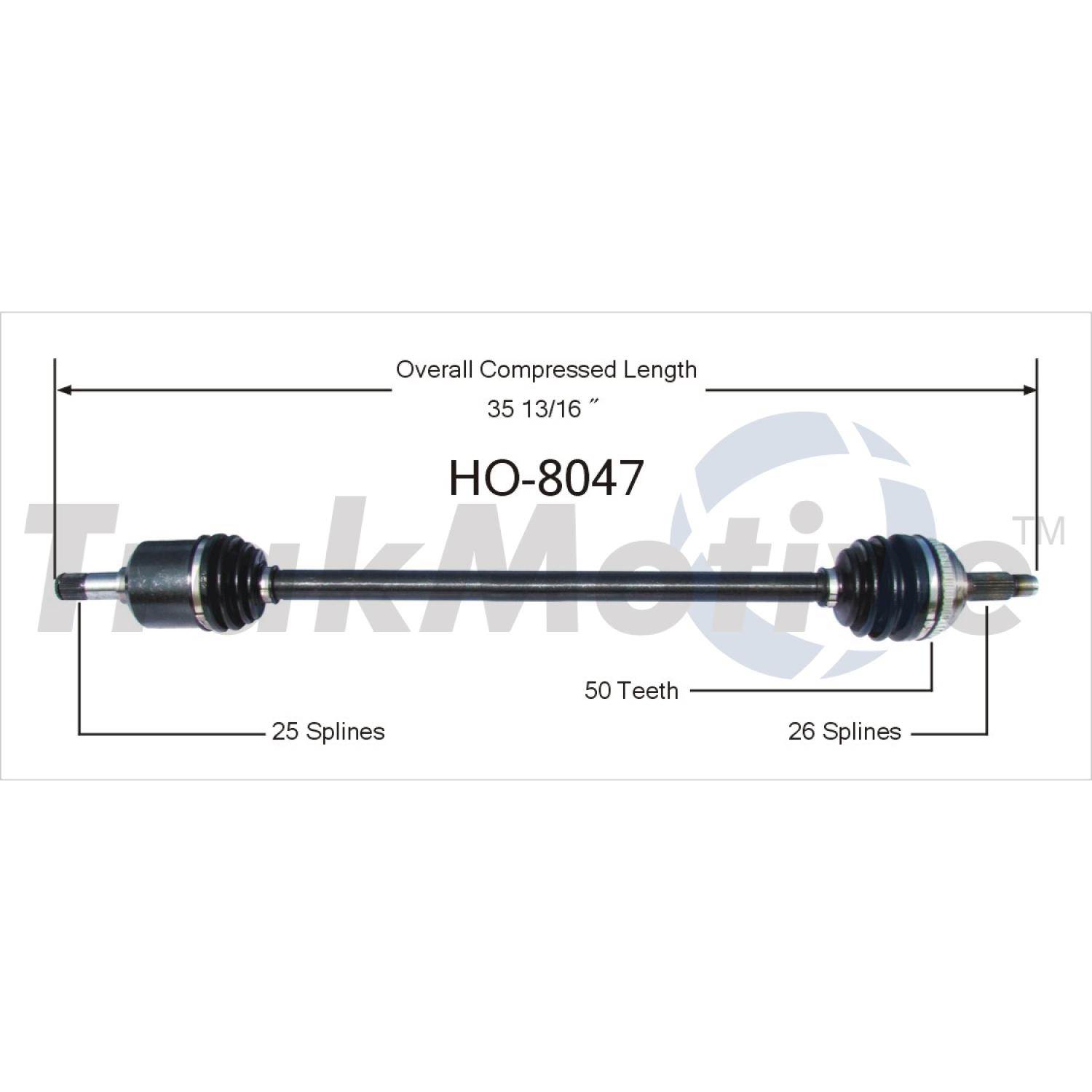TrakMotive HO8047 - CV Axle Shaft TrakMotive HO8047 CV Axle Shaft product image 1 of 3