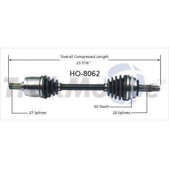 TrakMotive HO8062 CV Axle Shaft product image 1 of 3