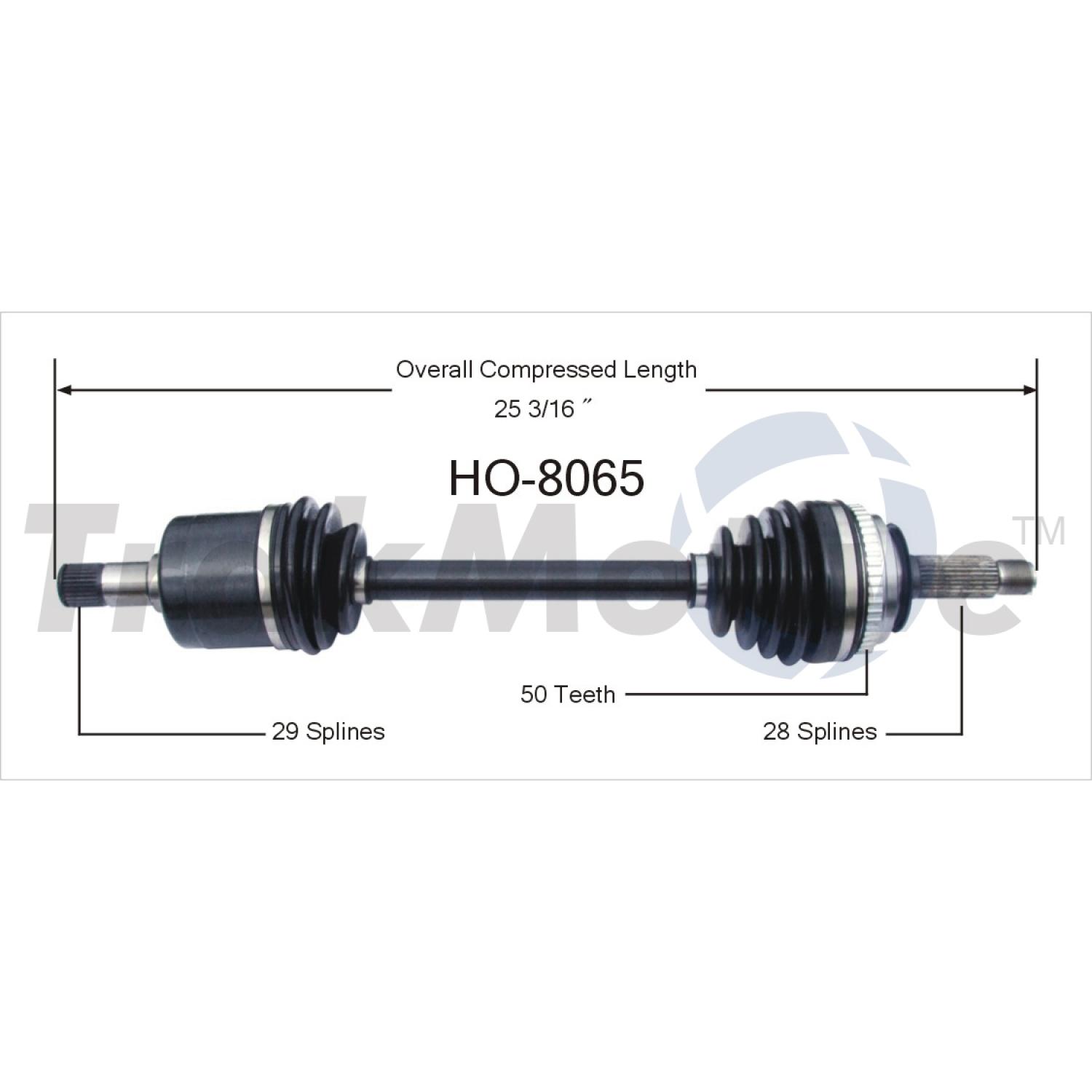 TrakMotive HO8065 CV Axle Shaft product image 1 of 3