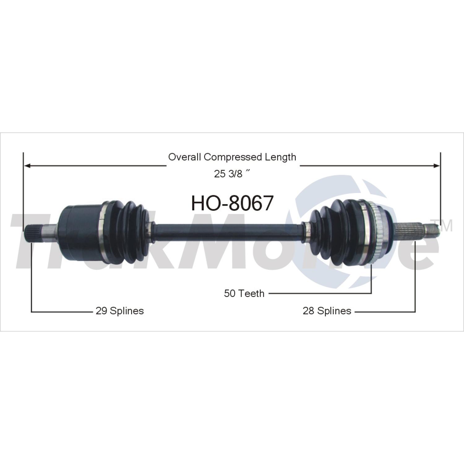 TrakMotive HO8067 - CV Axle Shaft TrakMotive HO8067 CV Axle Shaft product image 1 of 3