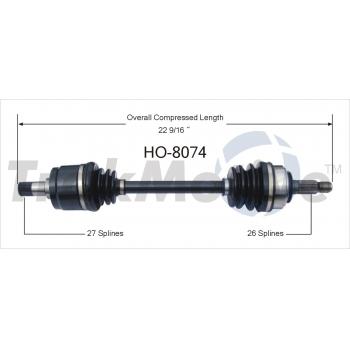 TrakMotive HO8074 CV Axle Shaft product image 1 of 3