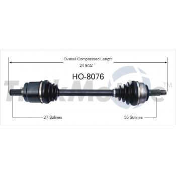TrakMotive HO8076 CV Axle Shaft product image 1 of 3