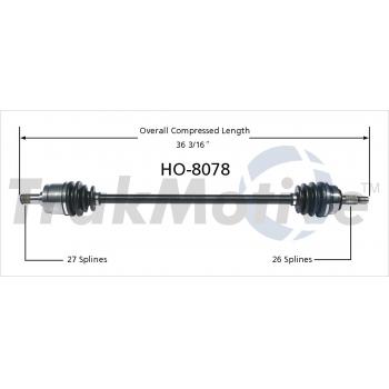 TrakMotive HO8078 CV Axle Shaft product image 1 of 3