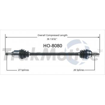 TrakMotive HO8080 CV Axle Shaft product image 1 of 3