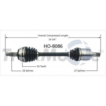 TrakMotive HO8086 CV Axle Shaft product image 1 of 3