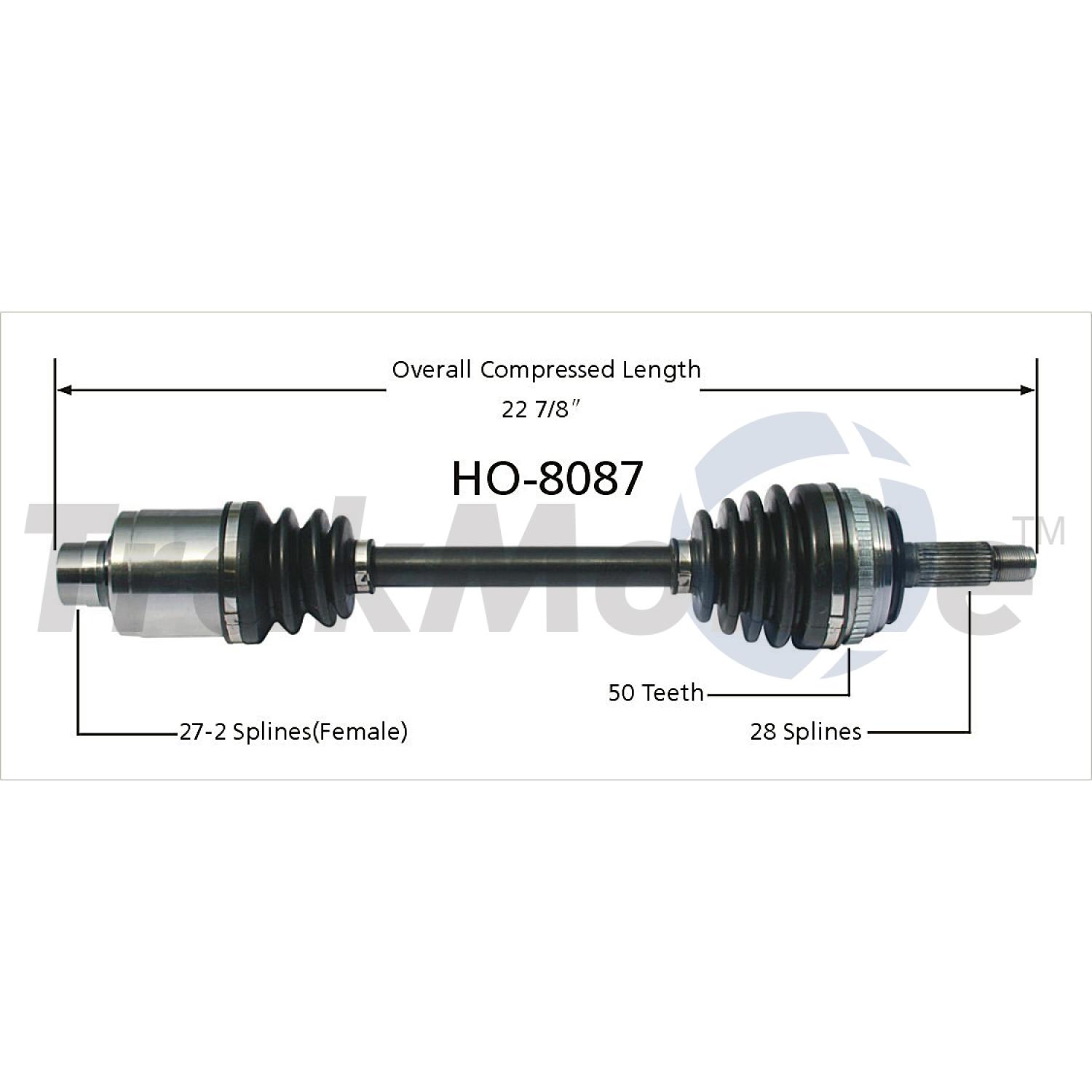 TrakMotive HO8087 CV Axle Shaft product image 1 of 3
