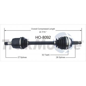 TrakMotive HO8092 - CV Axle Shaft TrakMotive HO8092 CV Axle Shaft product image 1 of 3
