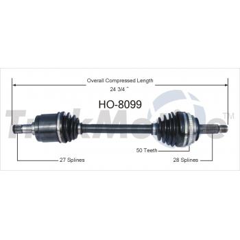 TrakMotive HO8099 CV Axle Shaft product image 1 of 3