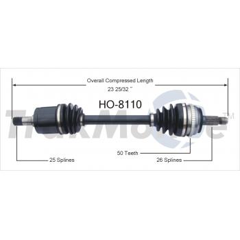 TrakMotive HO8110 CV Axle Shaft product image 1 of 3