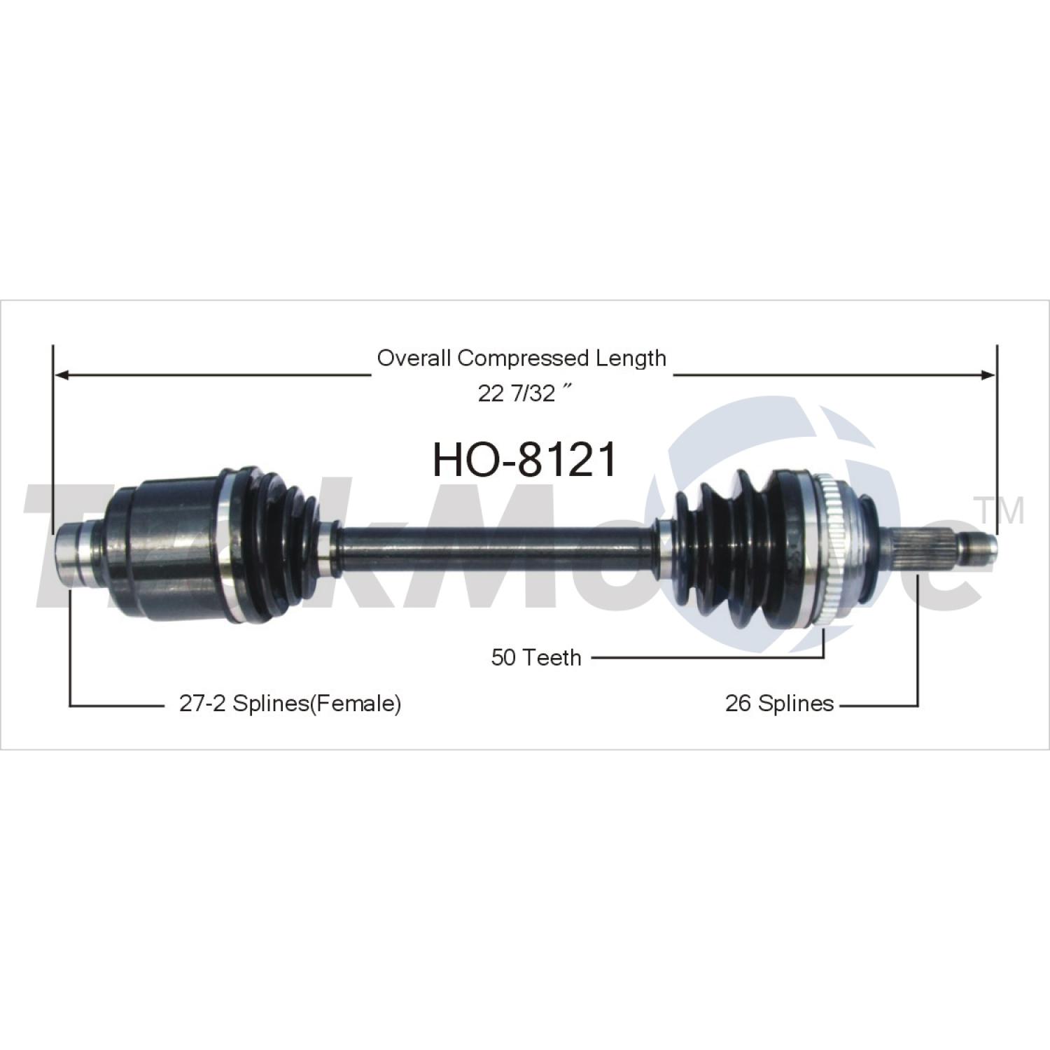 TrakMotive HO8121 - CV Axle Shaft TrakMotive HO8121 CV Axle Shaft product image 1 of 3
