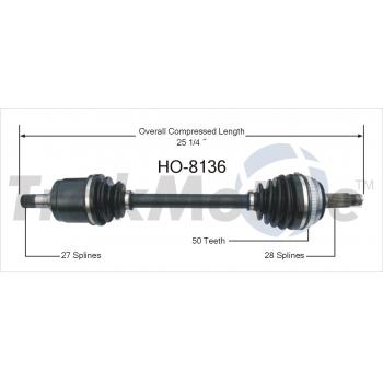 TrakMotive HO8136 CV Axle Shaft product image 1 of 3