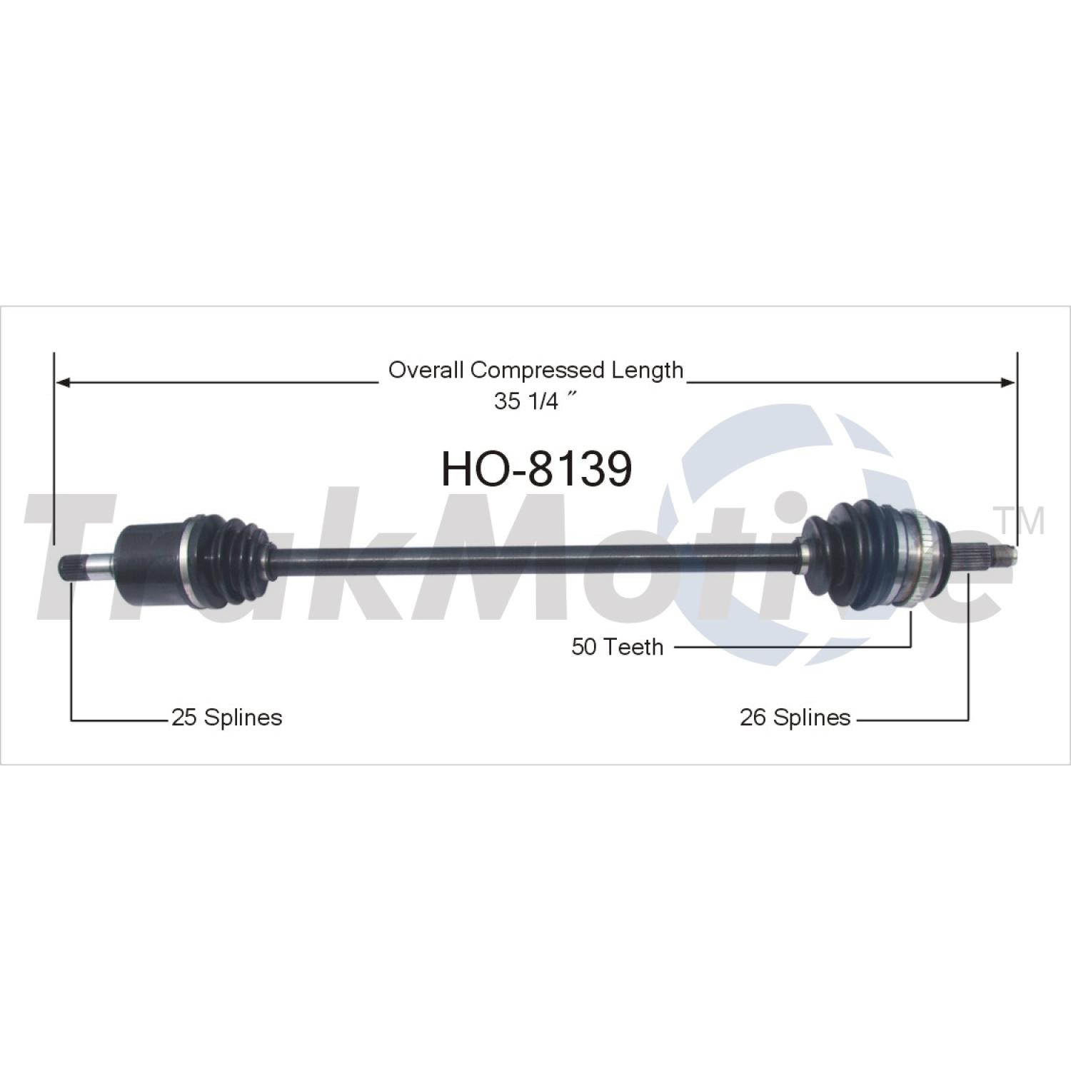 TrakMotive HO8139 - CV Axle Shaft TrakMotive HO8139 CV Axle Shaft product image 1 of 3