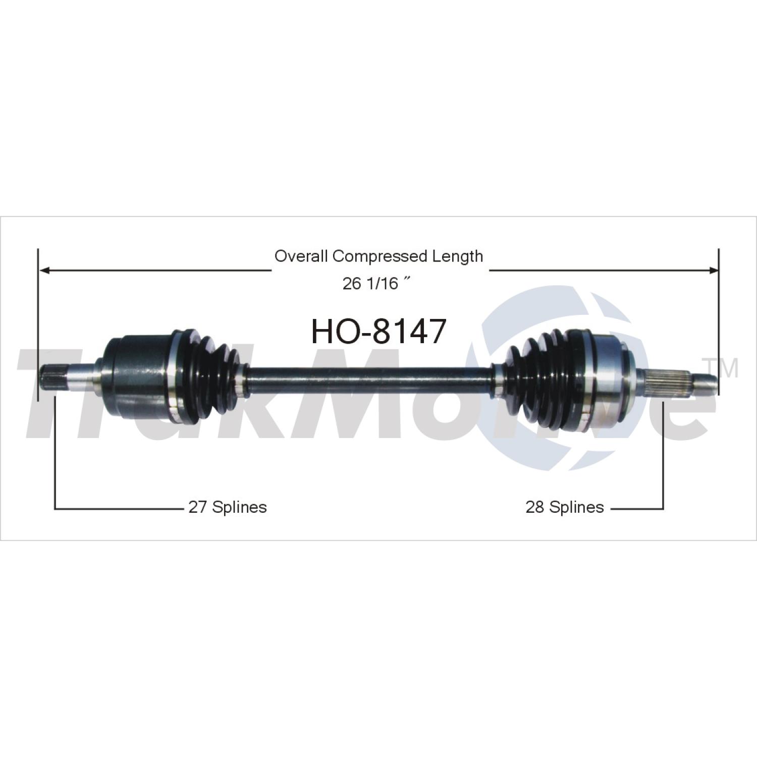 TrakMotive HO8147 CV Axle Shaft product image 1 of 3