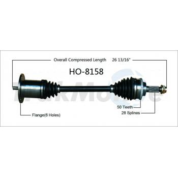 TrakMotive HO8158 CV Axle Shaft product image 1 of 3