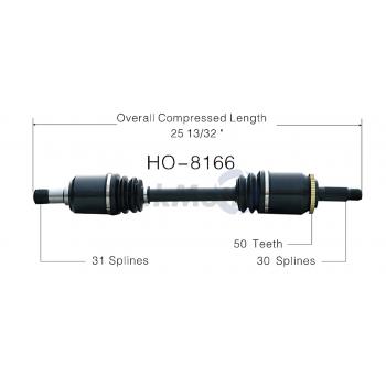 TrakMotive HO8166 CV Axle Shaft product image 1 of 3