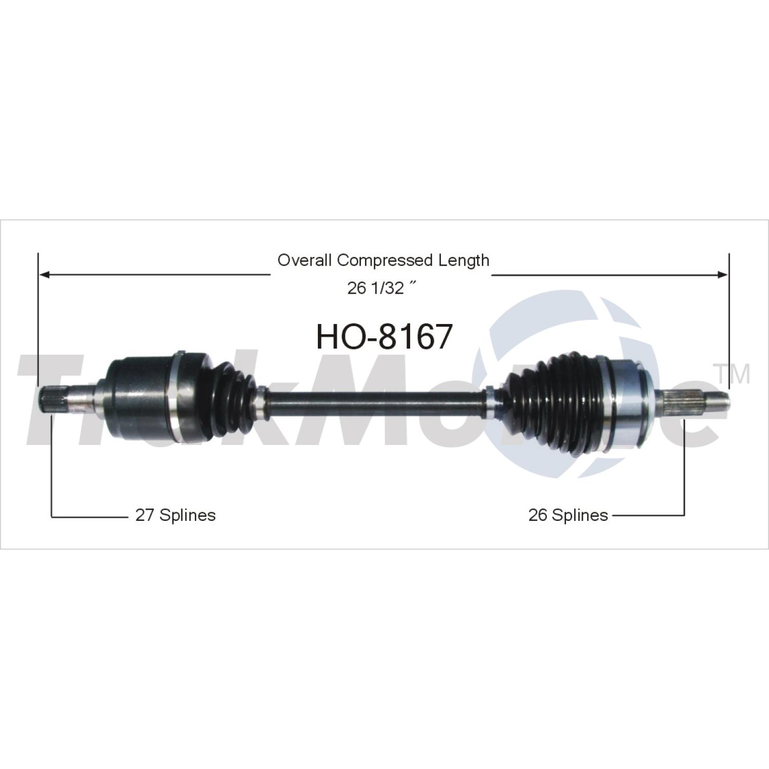 TrakMotive HO8167 - CV Axle Shaft TrakMotive HO8167 CV Axle Shaft product image 1 of 3