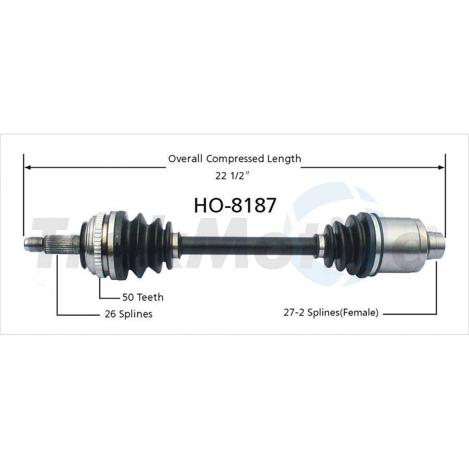 TrakMotive HO8187 - CV Axle Shaft TrakMotive HO8187 CV Axle Shaft product image 1 of 3