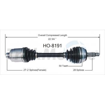 TrakMotive HO8191 CV Axle Shaft product image 1 of 3