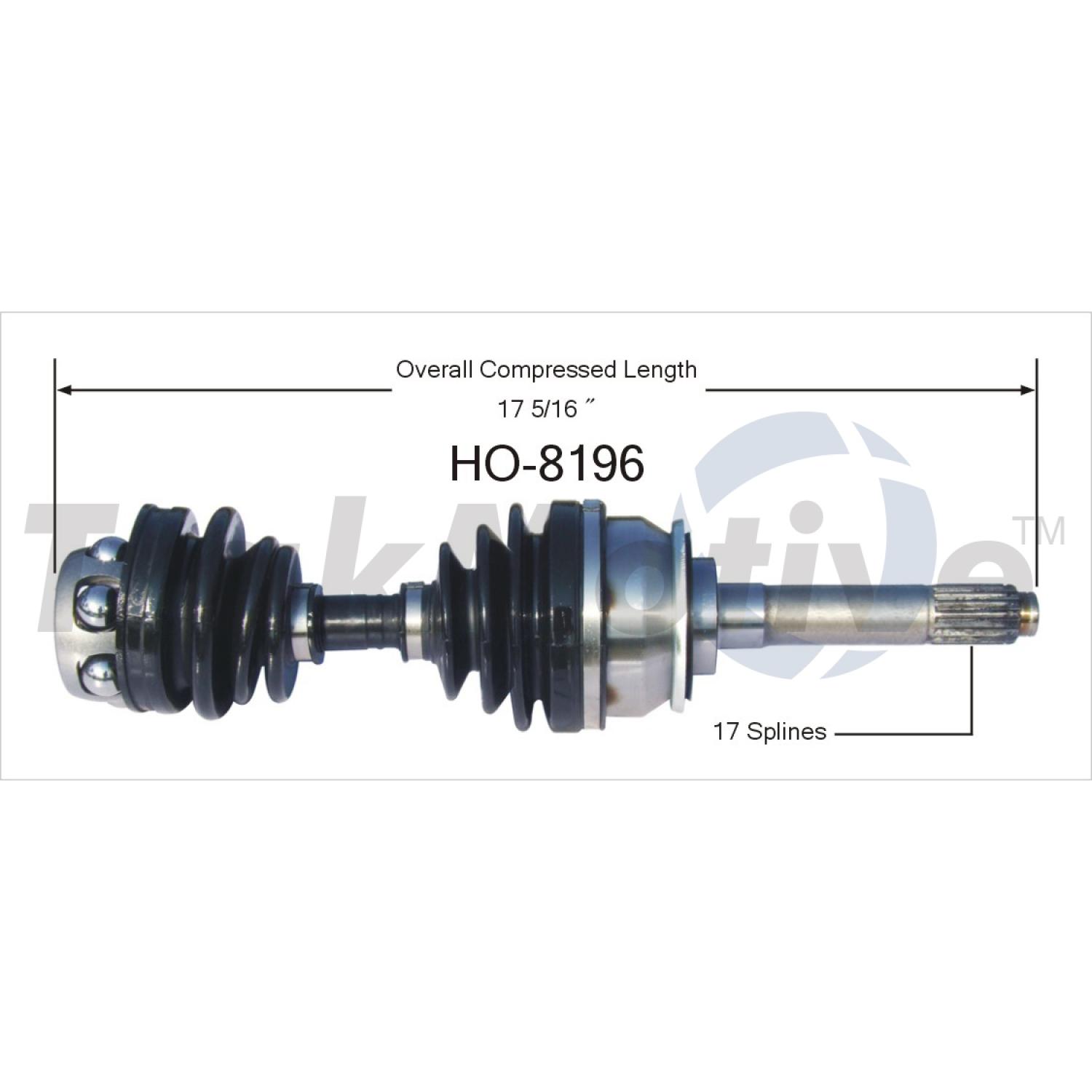 TrakMotive HO8196 - CV Axle Shaft TrakMotive HO8196 CV Axle Shaft product image 1 of 3