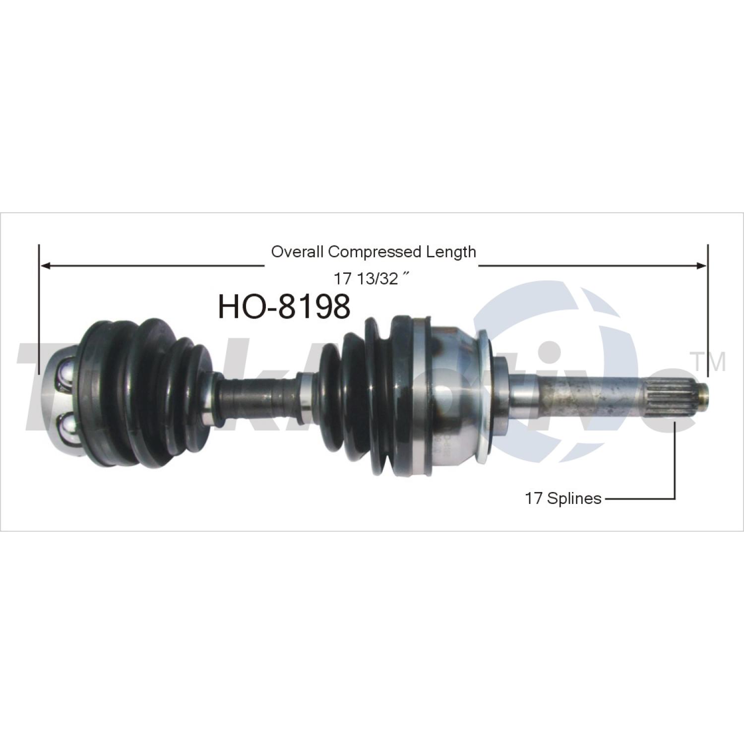 TrakMotive HO8198 - CV Axle Shaft TrakMotive HO8198 CV Axle Shaft product image 1 of 3