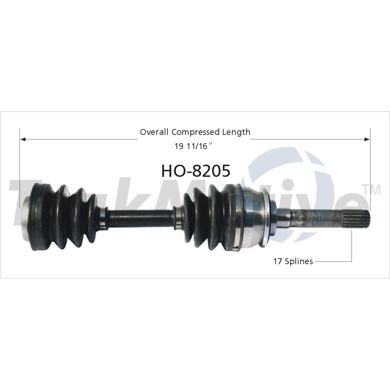 TrakMotive HO8205 - CV Axle Shaft TrakMotive HO8205 CV Axle Shaft product image 1 of 3