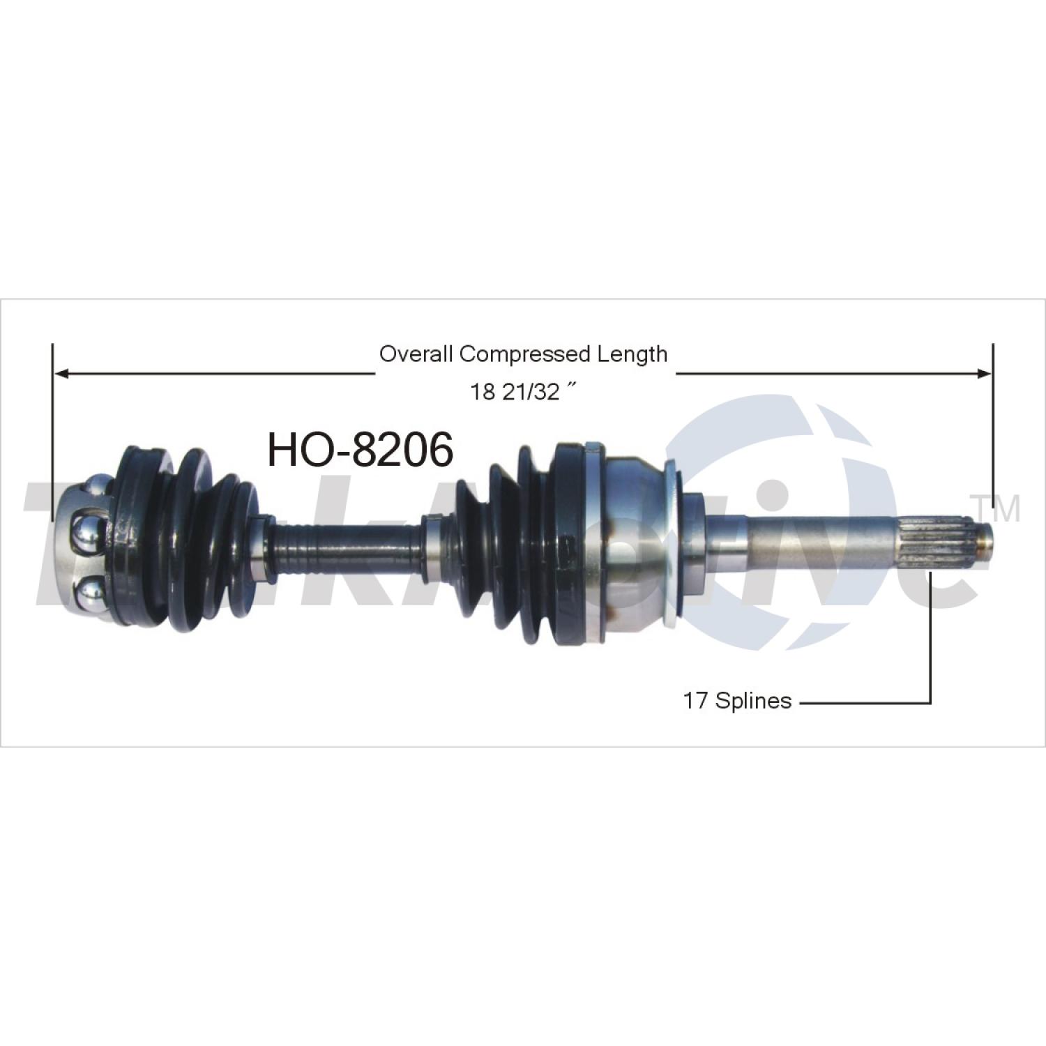TrakMotive HO8206 CV Axle Shaft product image 1 of 3