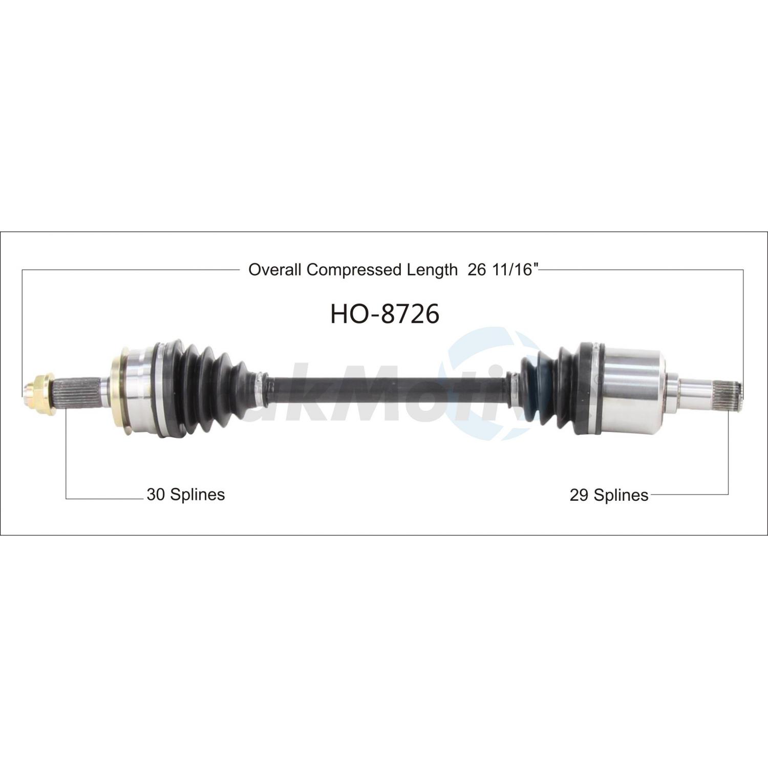 TrakMotive HO8627 - CV Axle Shaft TrakMotive HO8627 CV Axle Shaft product image 1 of 3