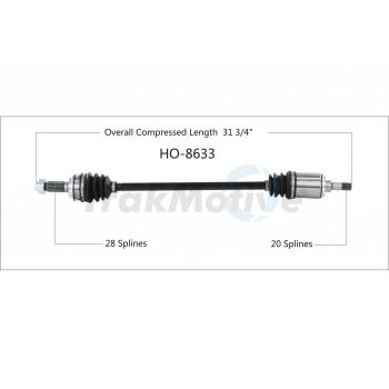 TrakMotive HO8633 CV Axle Shaft product image 1 of 3