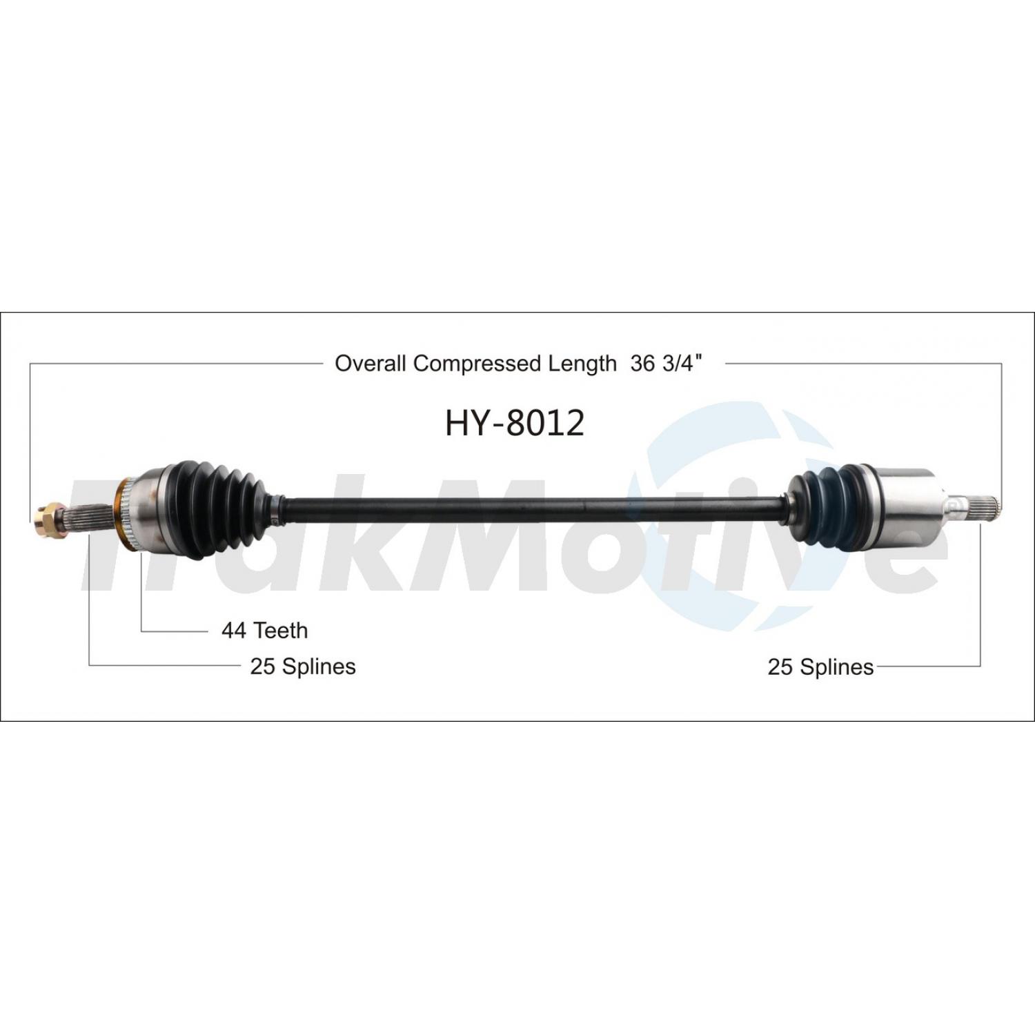 TrakMotive HY8012 - CV Axle Shaft TrakMotive HY8012 CV Axle Shaft product image 1 of 3