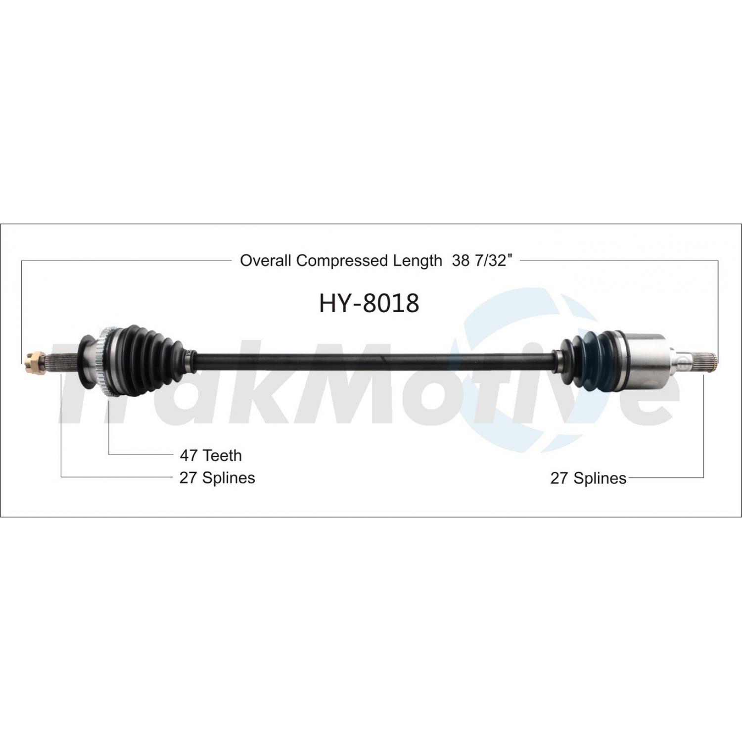 TrakMotive HY8018 - CV Axle Shaft TrakMotive HY8018 CV Axle Shaft product image 1 of 3