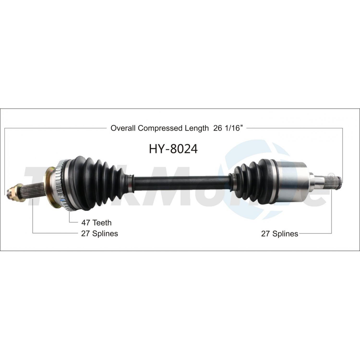 TrakMotive HY8024 - CV Axle Shaft TrakMotive HY8024 CV Axle Shaft product image 1 of 3