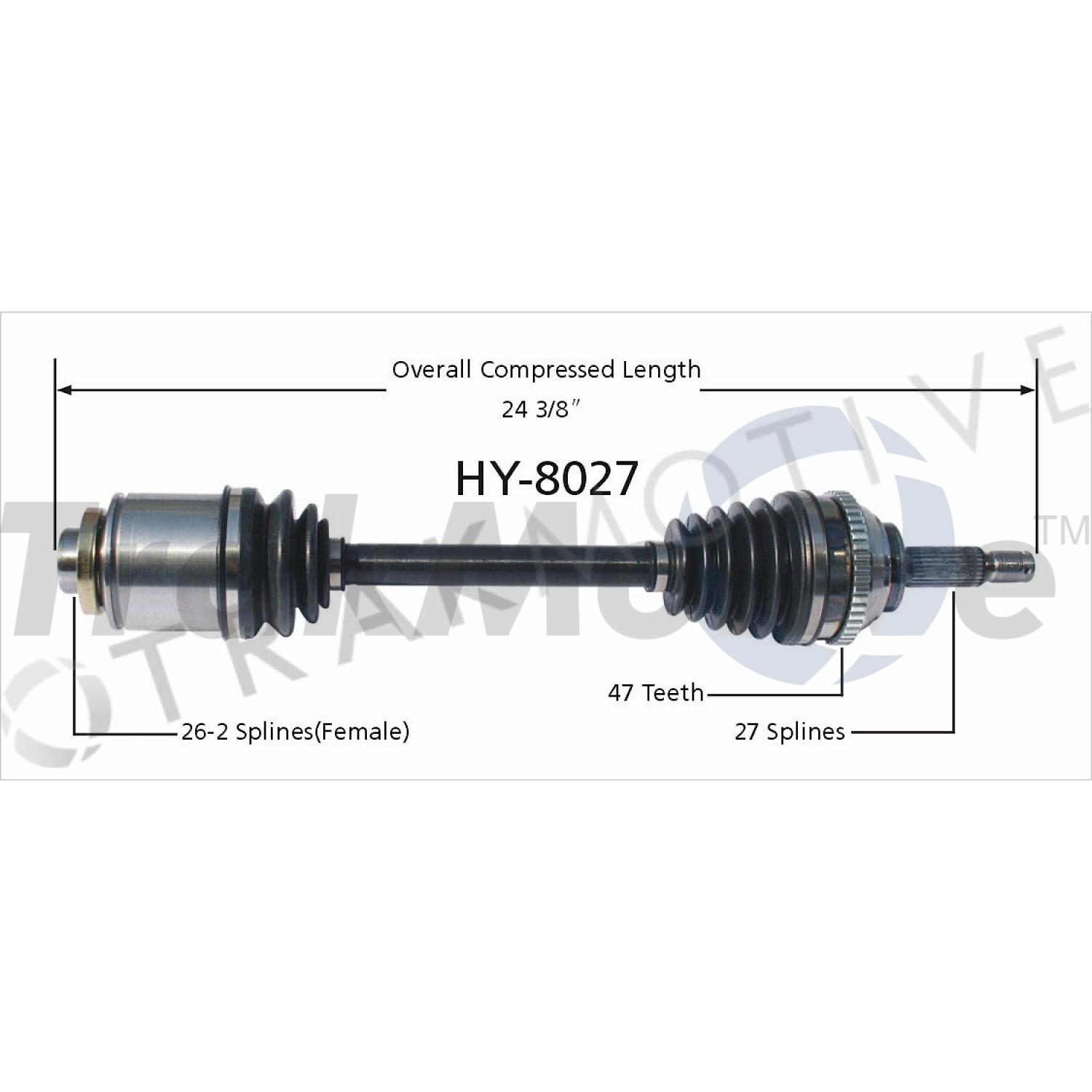 TrakMotive HY8027 - CV Axle Shaft TrakMotive HY8027 CV Axle Shaft product image 1 of 3