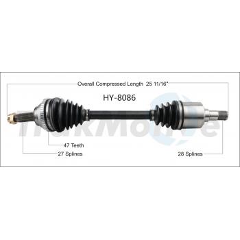 TrakMotive HY8086 CV Axle Shaft product image 1 of 3