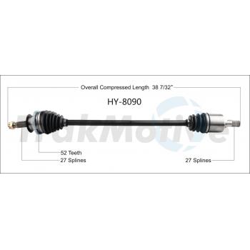 TrakMotive HY8090 CV Axle Shaft product image 1 of 3