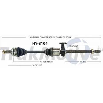 TrakMotive HY8104 CV Axle Shaft product image 1 of 3