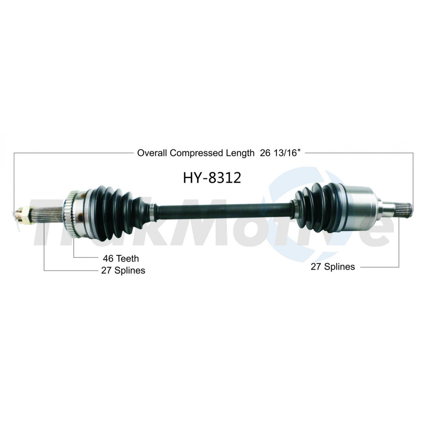 TrakMotive HY8312 - CV Axle Shaft TrakMotive HY8312 CV Axle Shaft product image 1 of 3