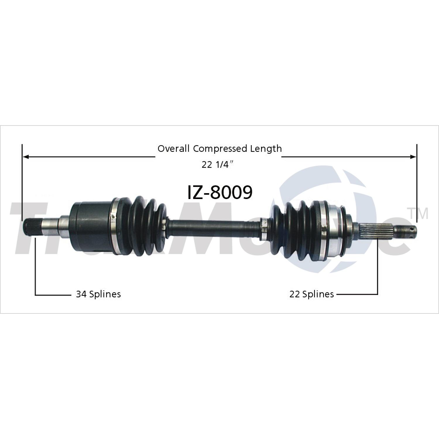 TrakMotive IZ8009 - CV Axle Shaft TrakMotive IZ8009 CV Axle Shaft product image 1 of 3