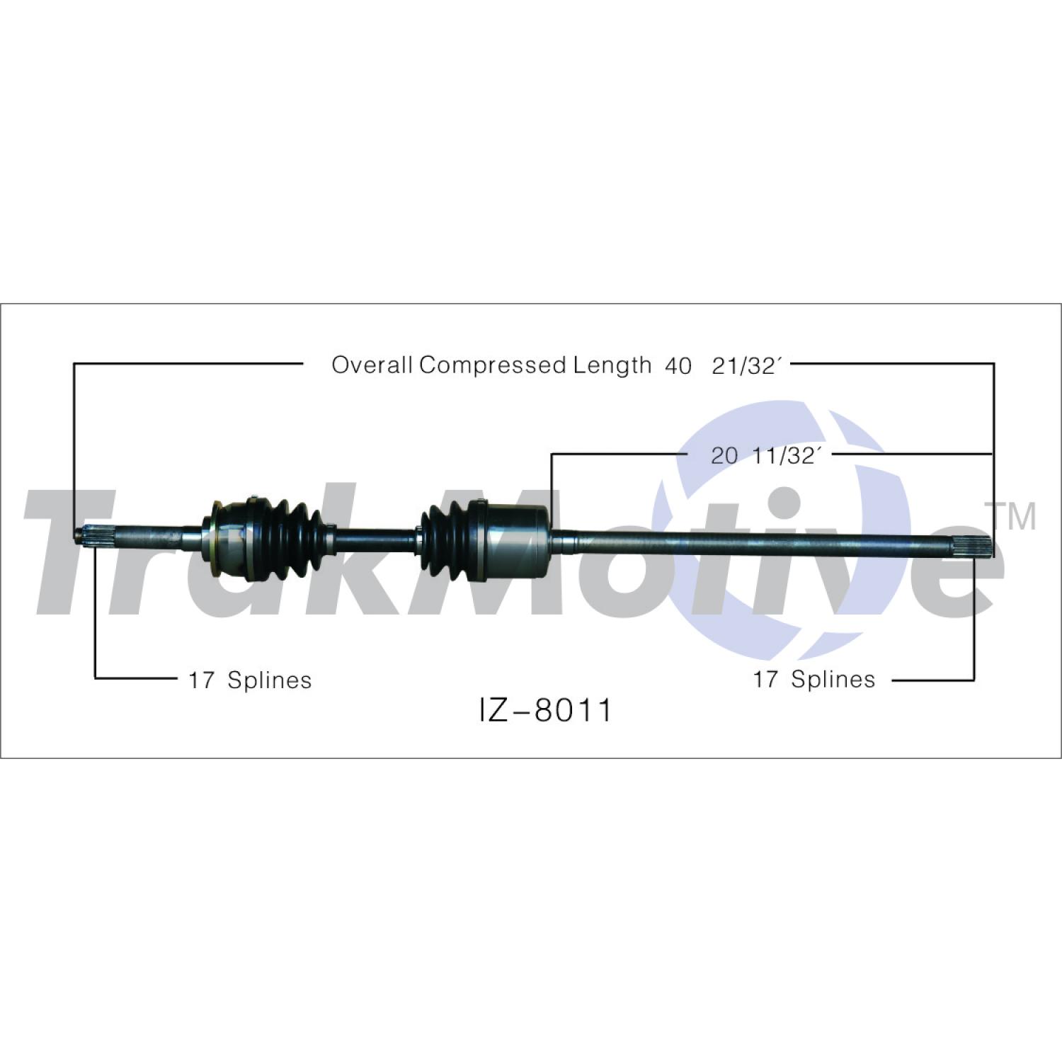 TrakMotive IZ8011 - CV Axle Shaft TrakMotive IZ8011 CV Axle Shaft product image 1 of 3