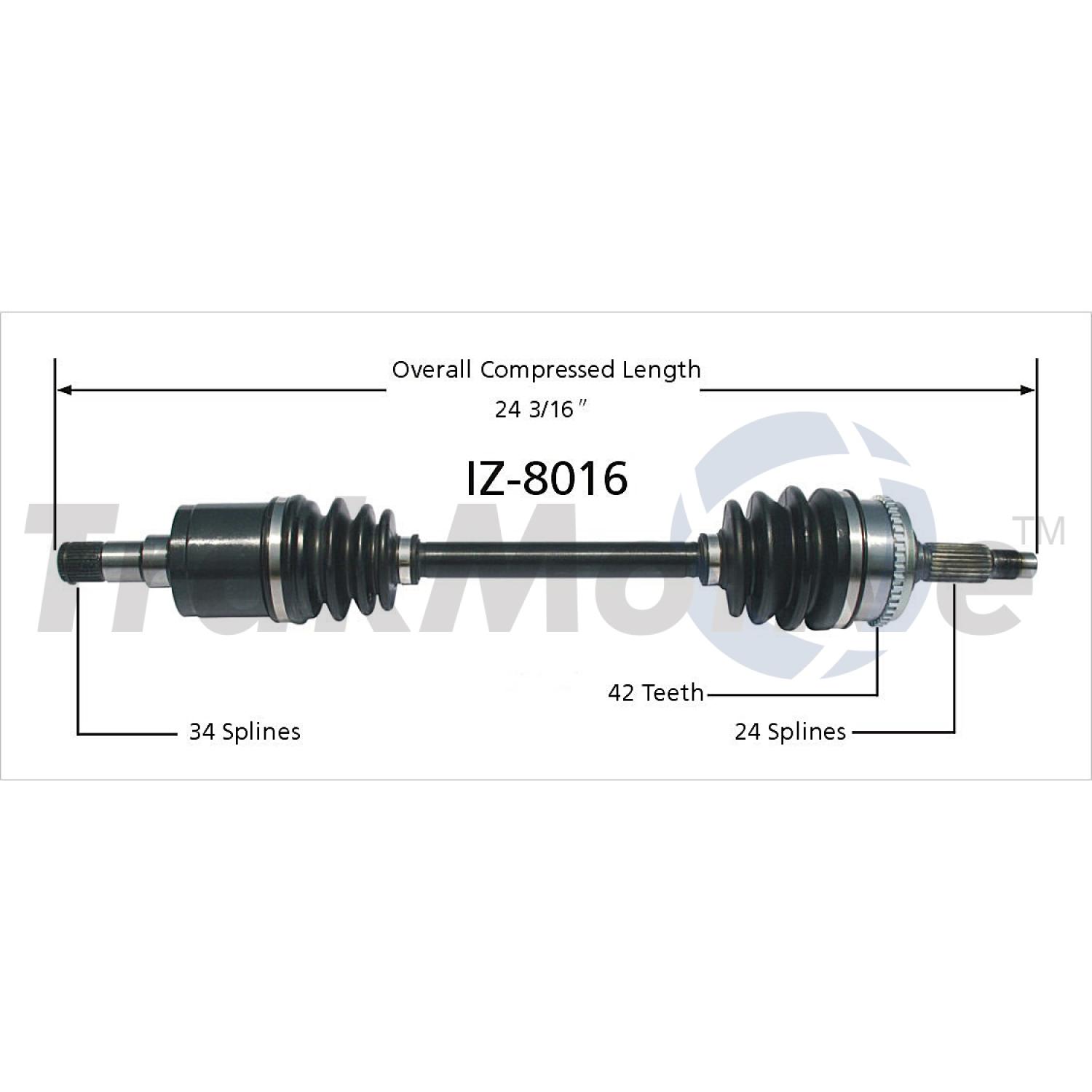 TrakMotive IZ8016 CV Axle Shaft product image 1 of 3