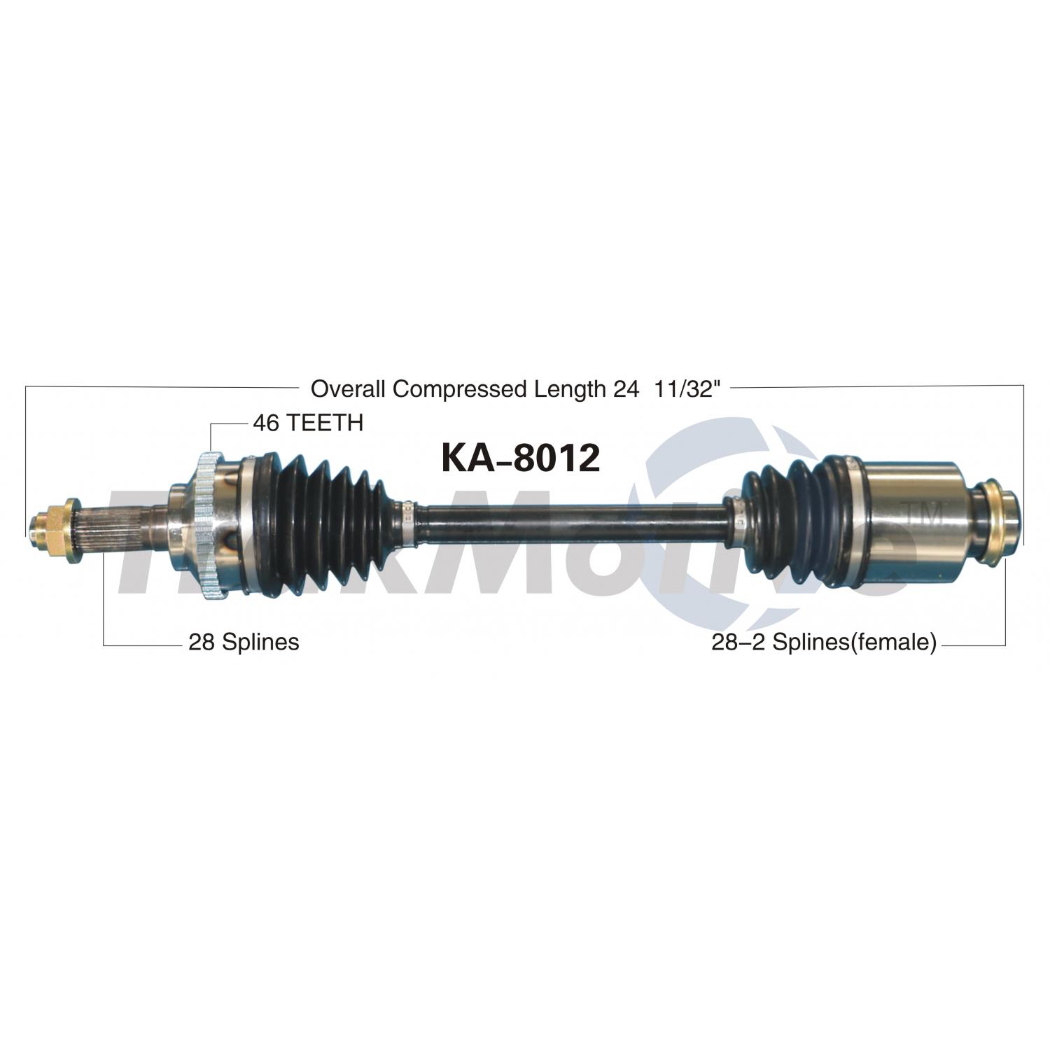 TrakMotive KA8012 CV Axle Shaft product image 1 of 3