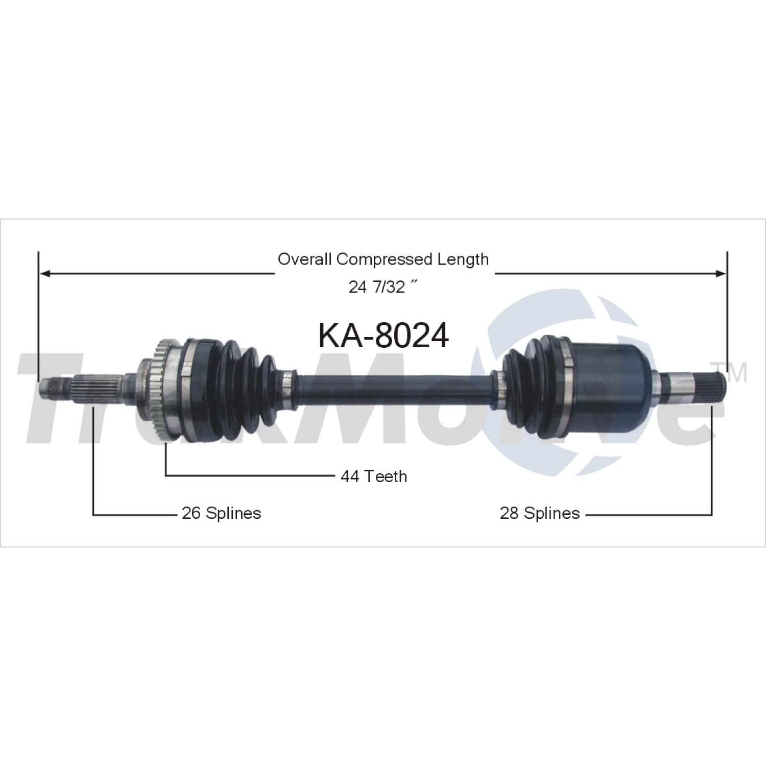TrakMotive KA8024 - CV Axle Shaft TrakMotive KA8024 CV Axle Shaft product image 1 of 3