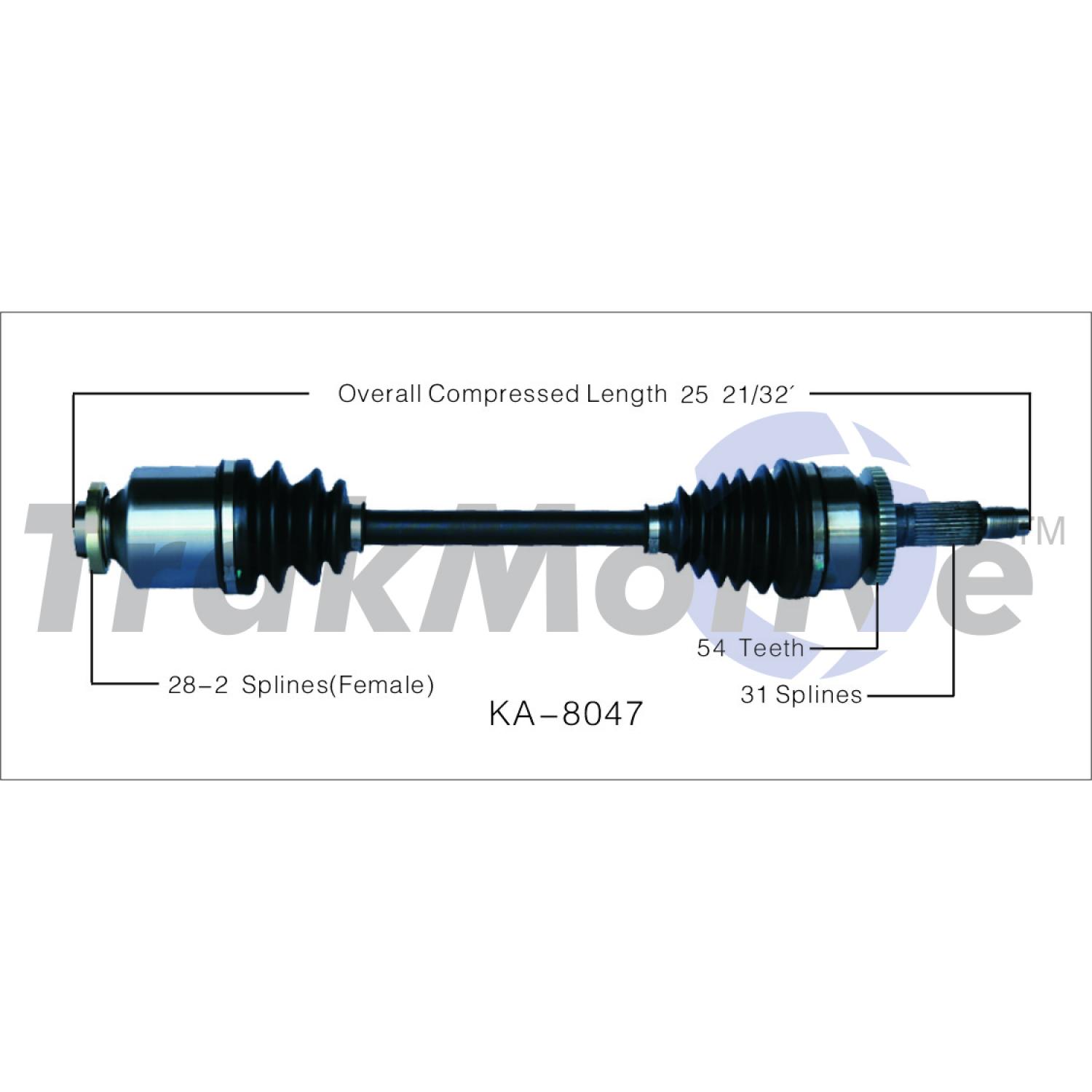 TrakMotive KA8047 CV Axle Shaft product image 1 of 3